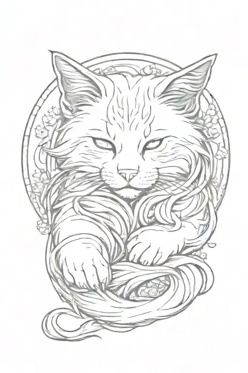 Long Hair Kitten Full Body Sleeping In The Sun