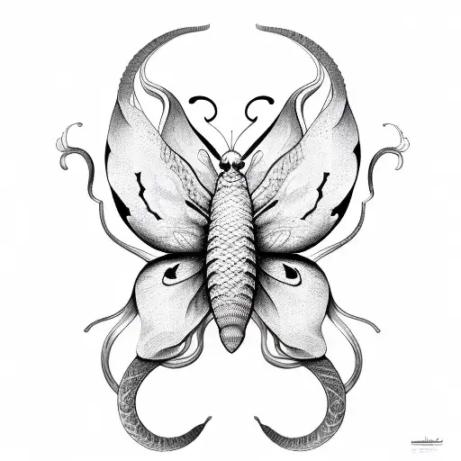 Half Snake Half Butterfly