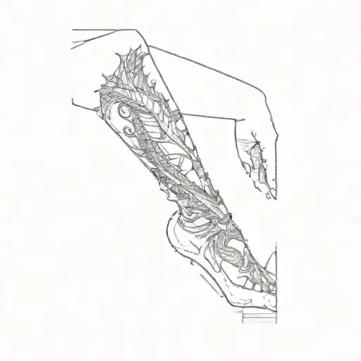 A Woman's Leg With A Dragon