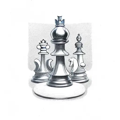 King Chess Piece With Word Vawzen