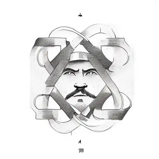 A Tattoo Of A Philosophical Quote Intertwined With Iron Weights