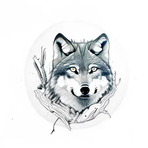 Wolf In The Forest Inside A Watch