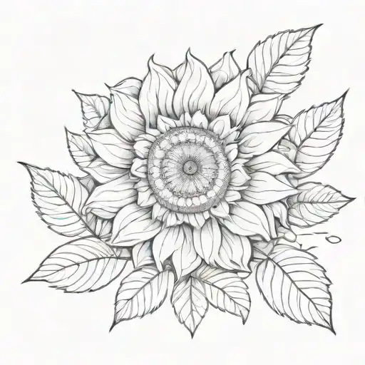 Leo Zodiac Sign And Sunflower