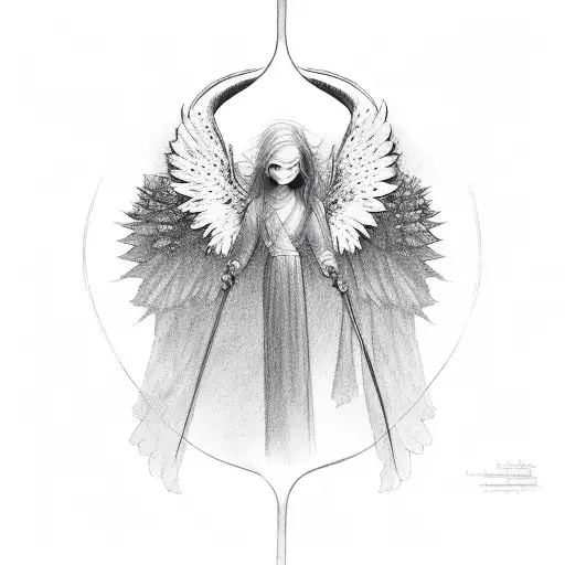 Female Angel Looking Down