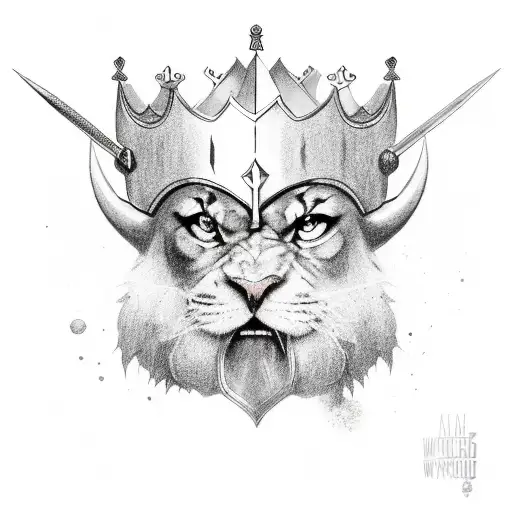 Warrior Writing And A Crown On Top