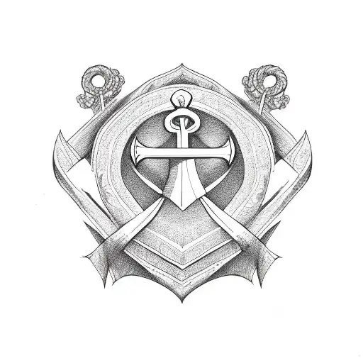 Floral Anchor With Heart In It