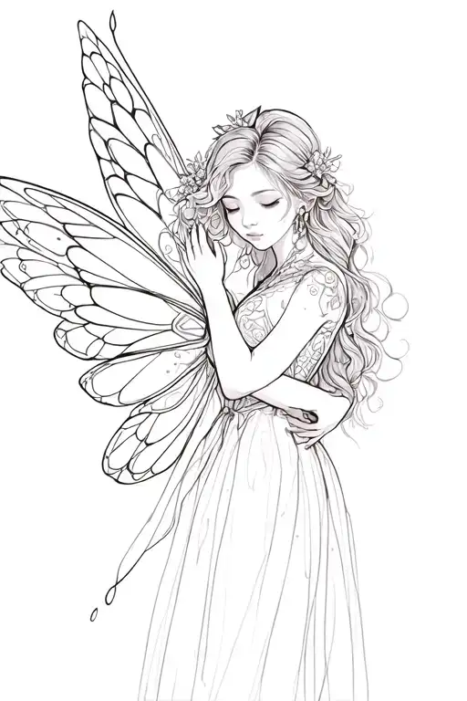 Fine Lin Fairy Hugging Itself