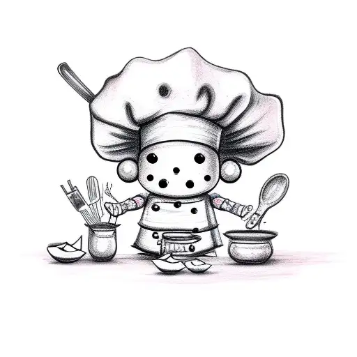 Cute Pink Chef Voodoo Doll