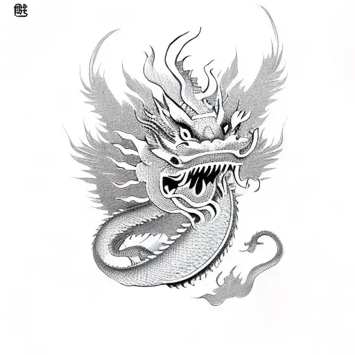 Chinese Dragon With Clouds Chinese Dragon With Clouds