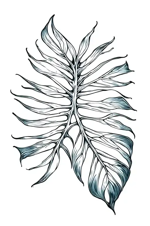 Monstera Leaf Intertwined