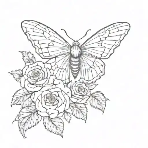 Moth With Roses