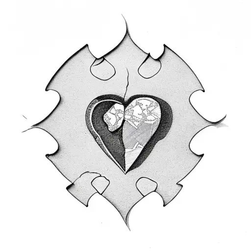 A Broken Heart Mending Itself With Puzzle Pieces