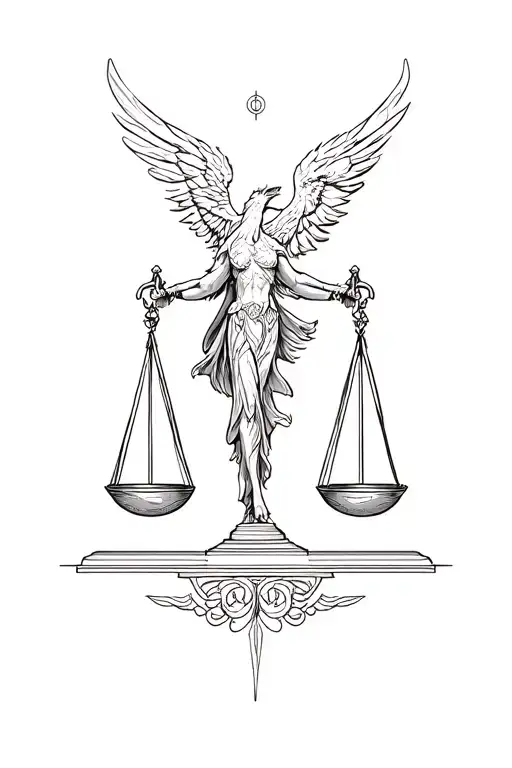 Phoenix And Scale Of Justice Scale