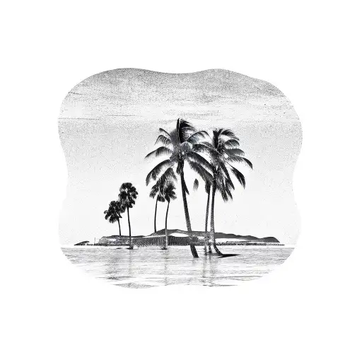 Palm Tree With Wooden Signs