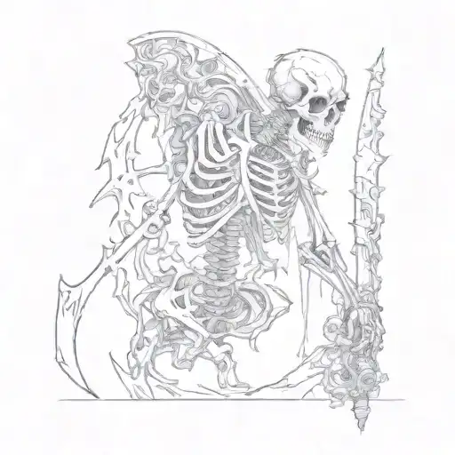 A Skeleton With A Scythe