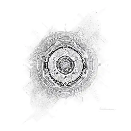 African-based Religious Symbol In Sketch Style