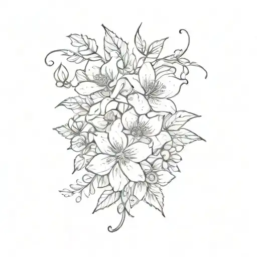 October June April Birth Flower Intertwined