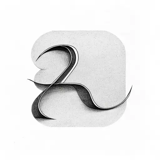 Abstract Line Drawing Representing The Letter R And N