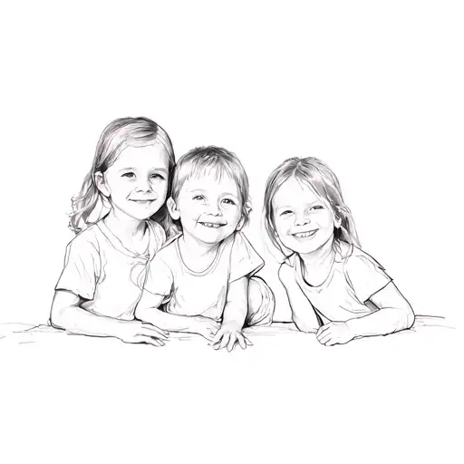 Three Children Posing For A Photo