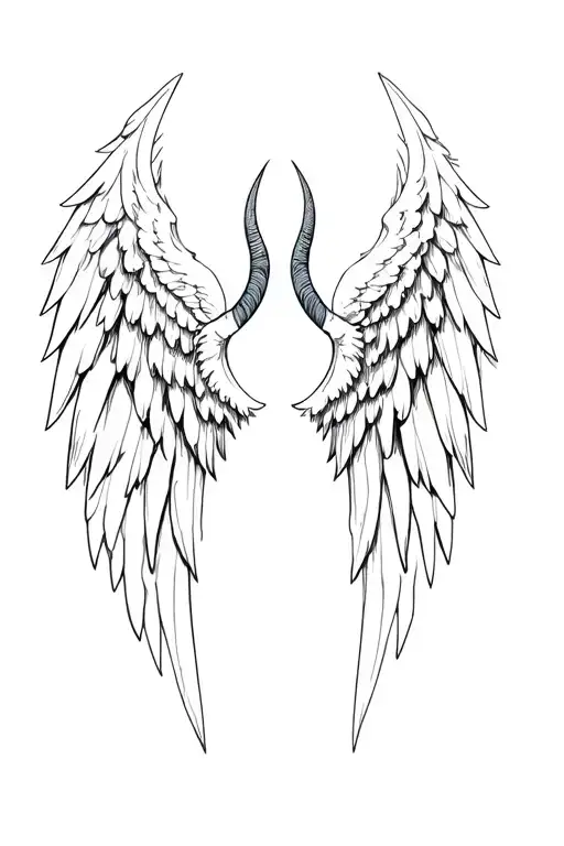 Small Angel Wings With Horns