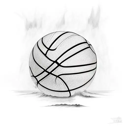 Simple Basketball And Ocean