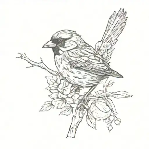 Sparrow Bird Holding