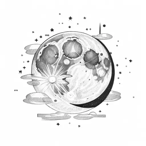 Moon And Shooting Star In A Infinity Sign