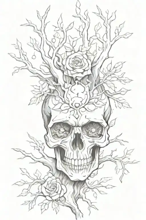 Skull Eyes And Tree