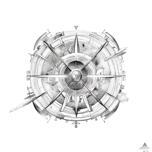 Gemini Aries Aquarius Ship Wheel