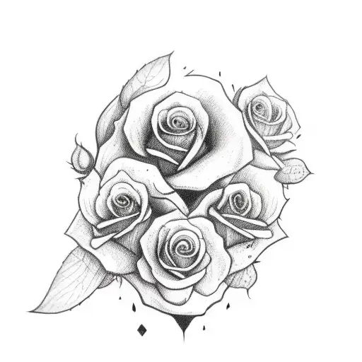 Mexican Skull Female With Rose In Hair