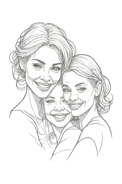 Portrait Mother And Daughter Smiling Face