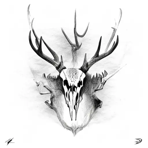 Vulture On Deer Skull