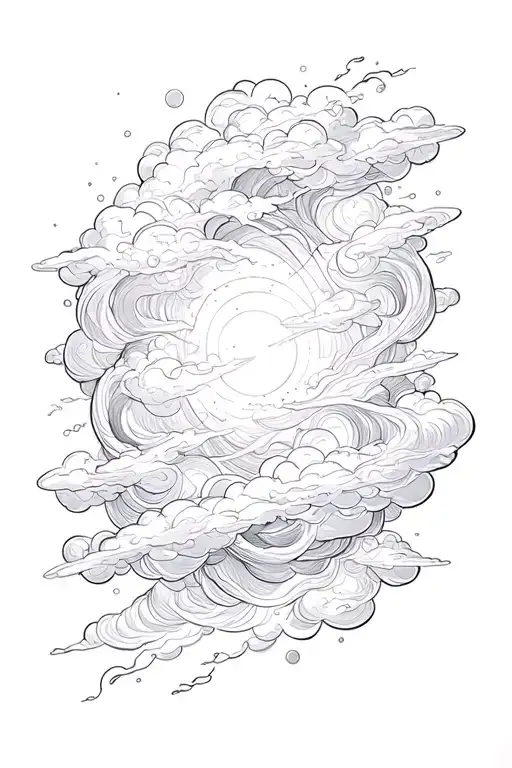 Space Galaxy With Clouds Weaving Between It