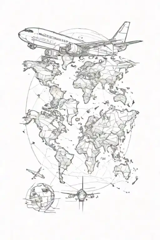 Plane Travel World Map
