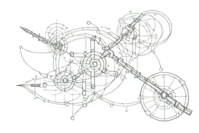 Tattoo For Placement On The Collarbone And Neck In The Middle Of The Key Located By The Atom