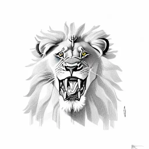 Lion Eating Hamburger