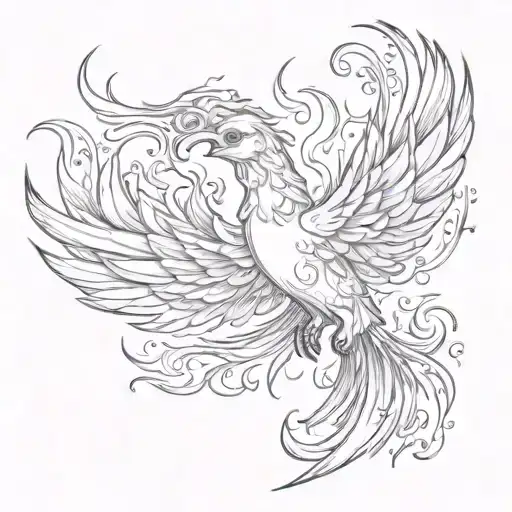 Phoenix Rising From Flames