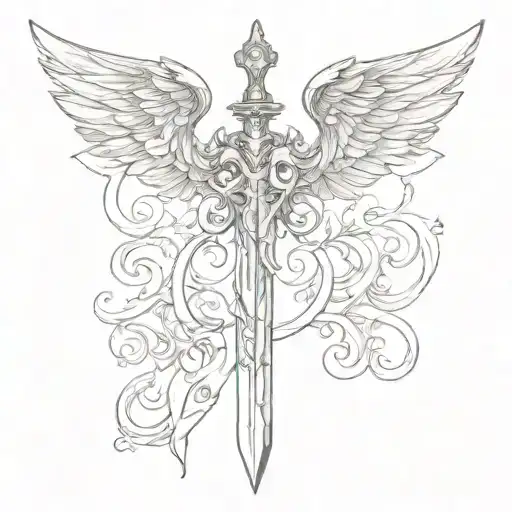 Holy Sword With Angel Wing Left One