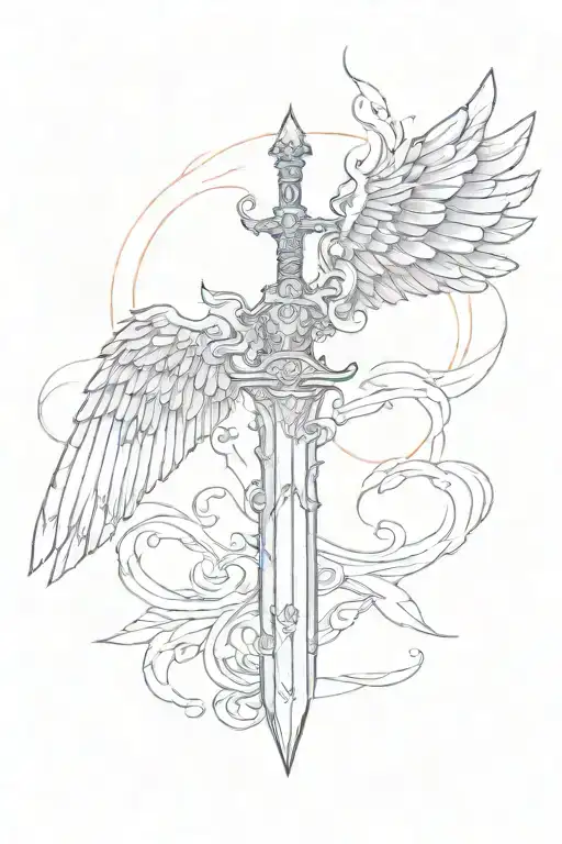 Holy Sword With Angel Wing Left One