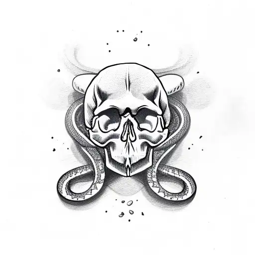 Skull With Snake For Forearm