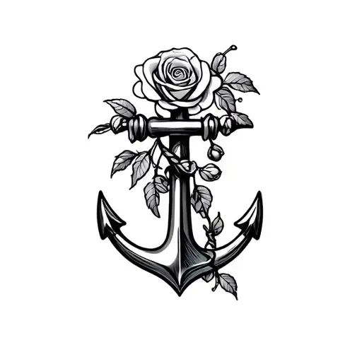 Anchor And Rose Buds