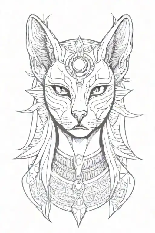 Egyptian Goddess Bastet With Evil Face Realism 1080 P