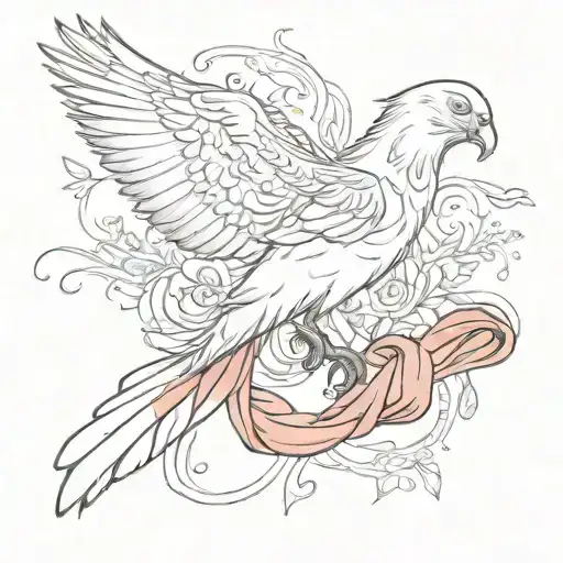 Bird Carrying Red Scarf