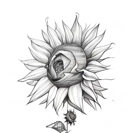 Hot Air Balloon With Mountains Rose And Sunflower