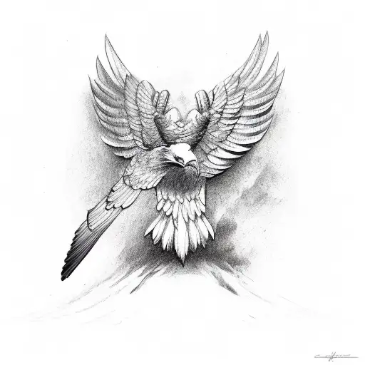 Eagle Wings With C On One Wing And D On Another