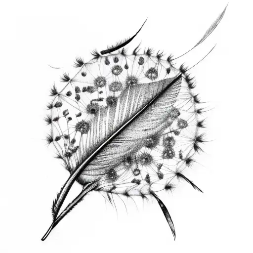 Feather Infused With Dandelion Seeds