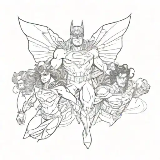 Dc Comics Trinity Sketch With Dark Colours