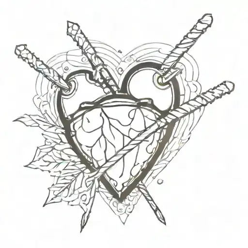 Broken Heart With Drumsticks Going