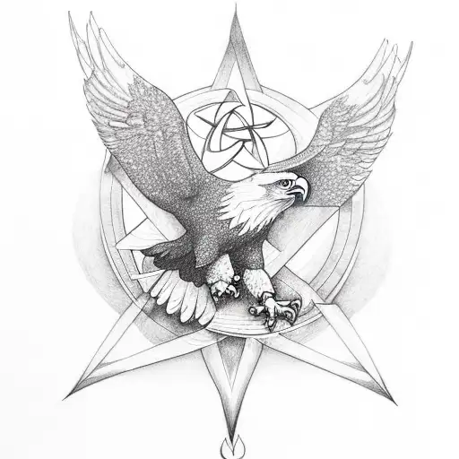 Eagle And Triquetra With Balanced Scales