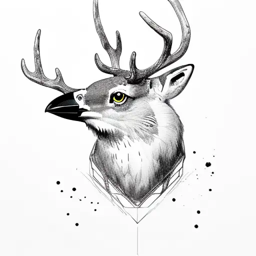Crow Mixed With Deer